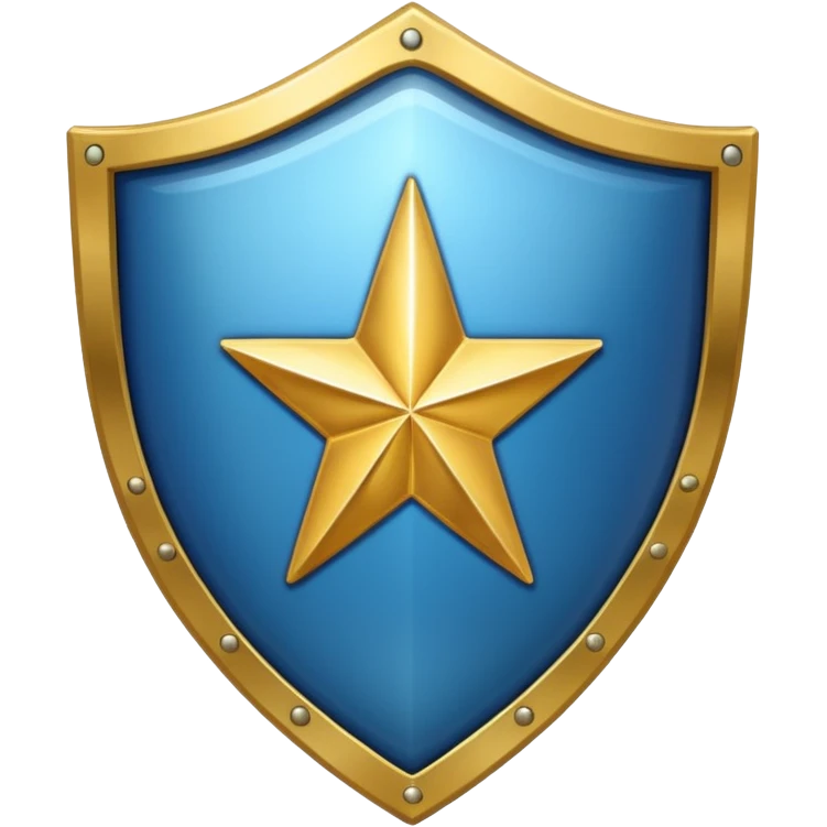 a shield with a star in it emoji