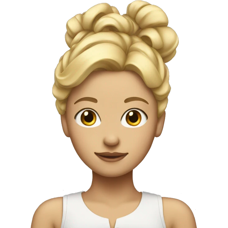 blonde girl with hairstyle in two bunches on her head emoji