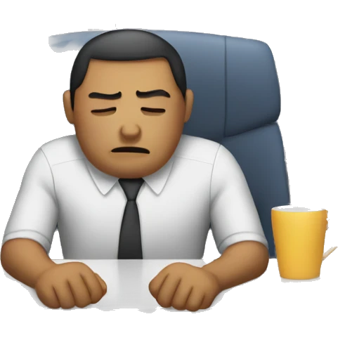 Sleepy employee in office emoji
