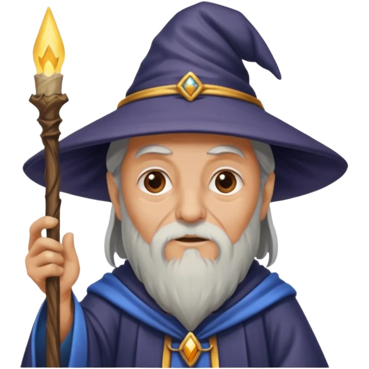 old wizard casting spells emoji