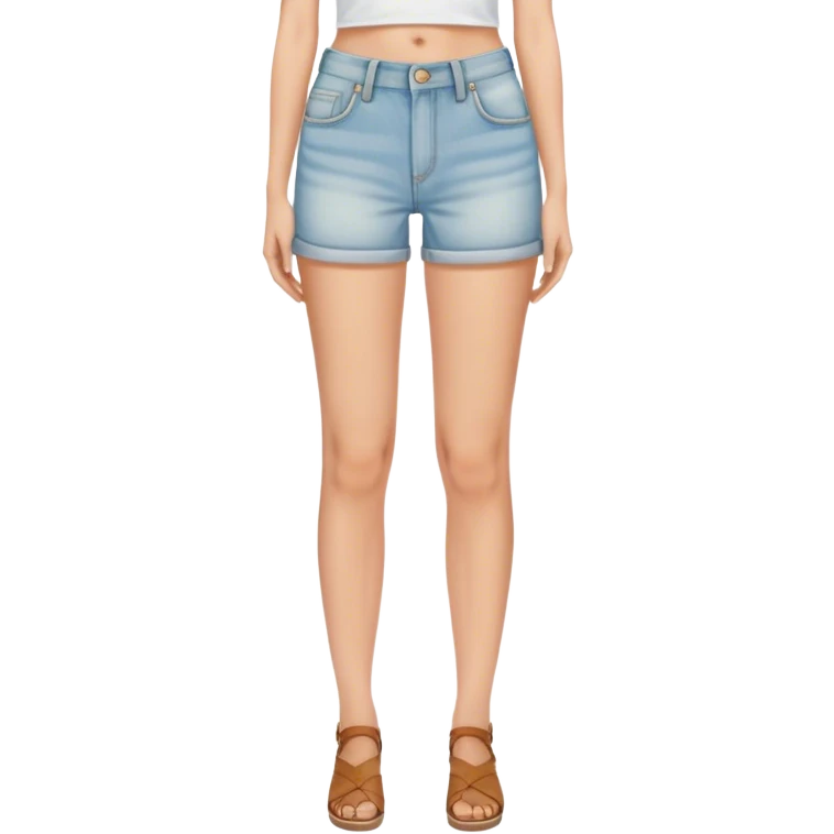 vintage light wash women's denim shorts emoji