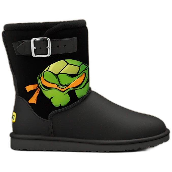 Ninja turtle Black low ugg boots emoji