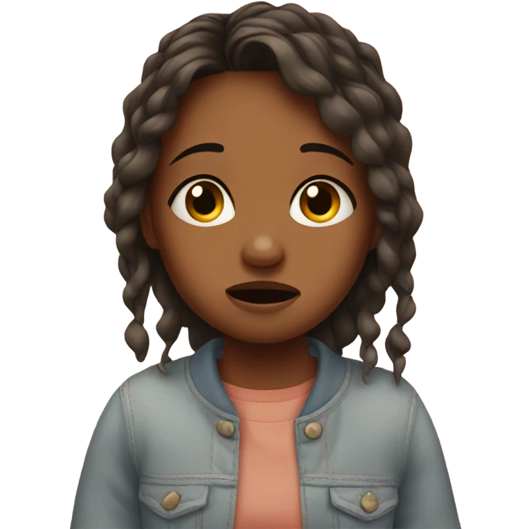 Girl crying over baby emoji