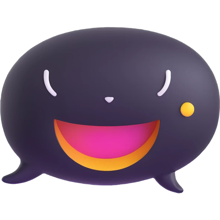chat bubble with cheerful expression emoji