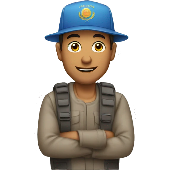 Un hombre con pasamontañas y una gorra  emoji