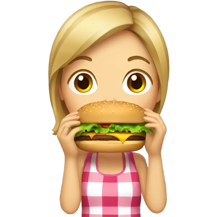 Girl eating a Burger  emoji