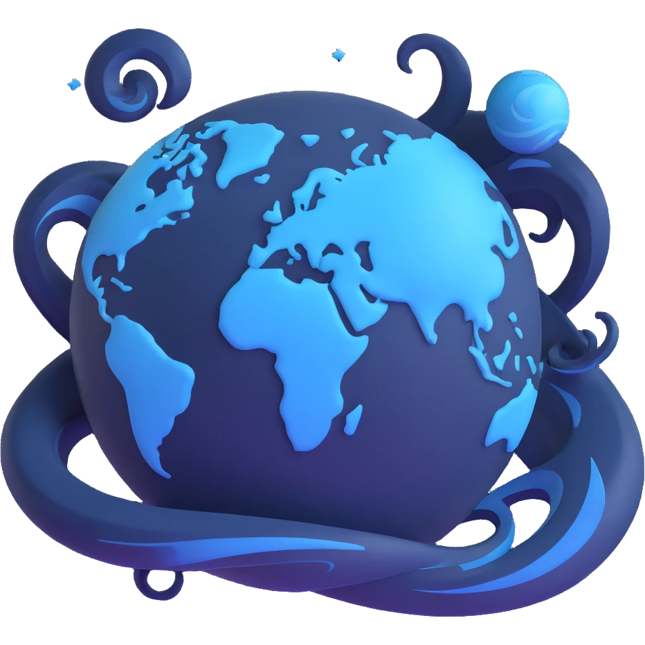 dark navy blue planet with swirls emoji