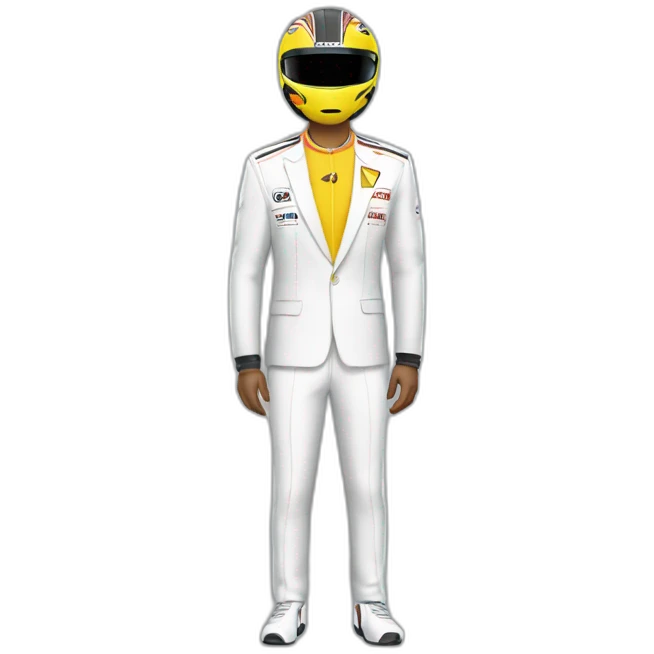 formula 1 driver with the suit emoji