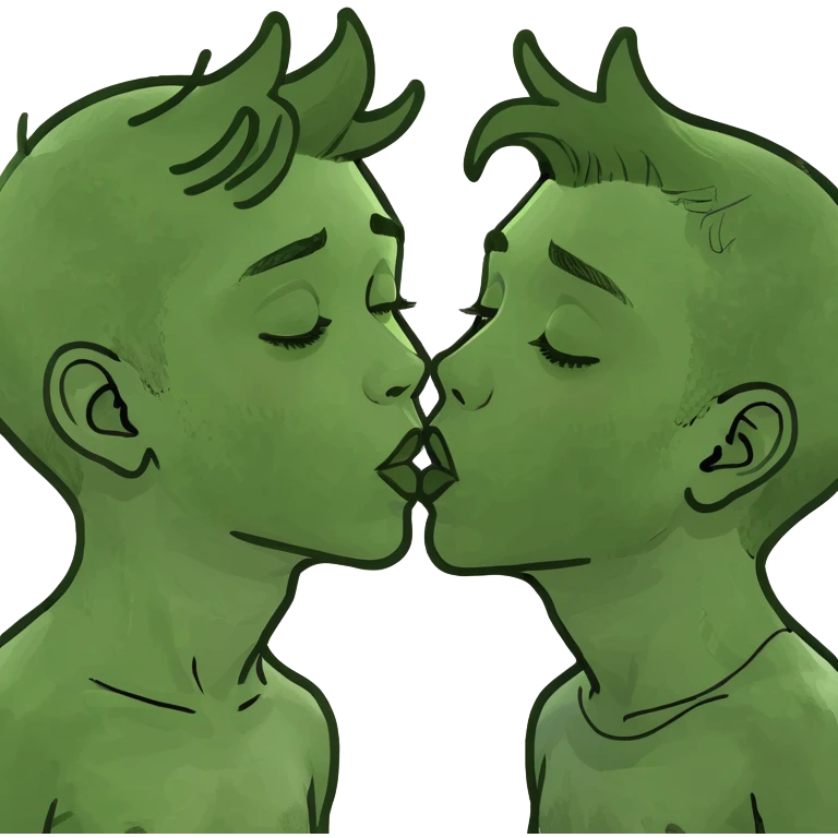 Two boys kissing emoji