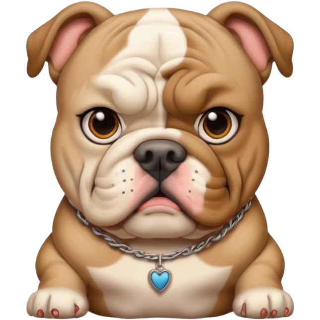 bulldog with face tattoos emoji