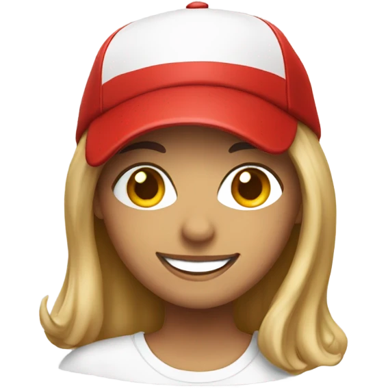 smiling girl with a MAGA hat emoji
