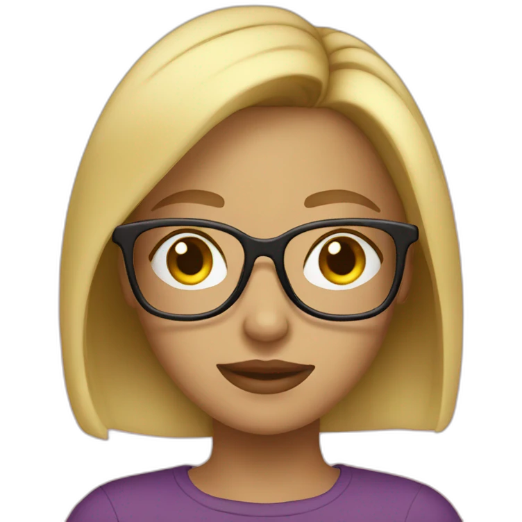 Blonde girl glasses emoji