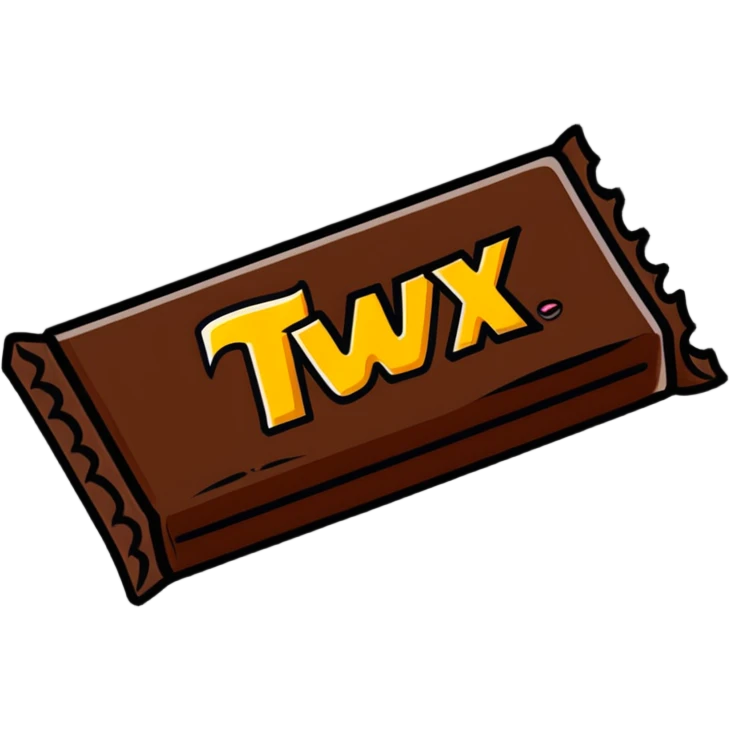 Twix chocolate bar with bite taken out emoji