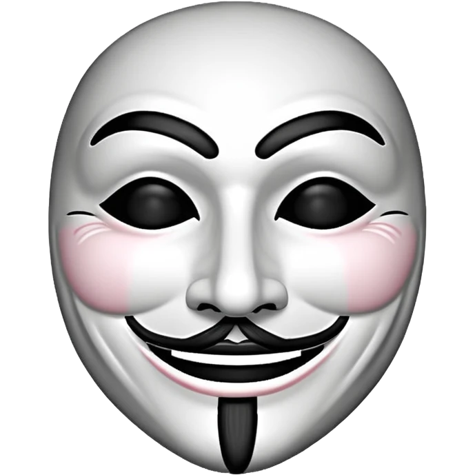 Black and white Guy fawkes mask emoji emoji