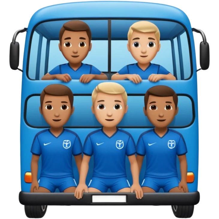 autobus para equipo azul  juton con jugadores adentro  emoji