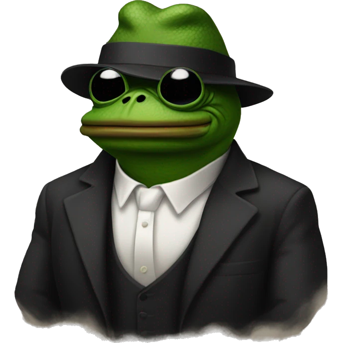 Pepe in a mafia outfit  emoji