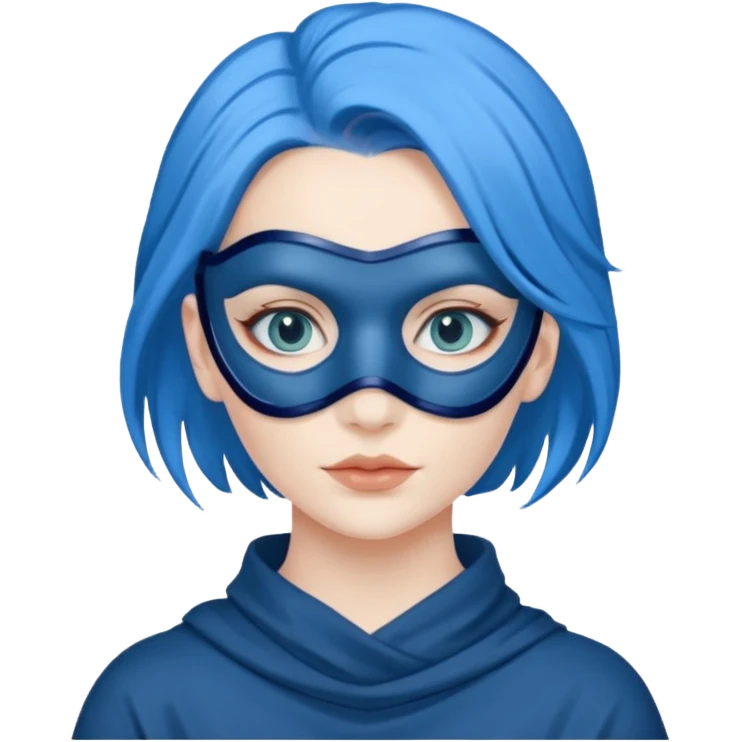 vizard woman with blue hair emoji