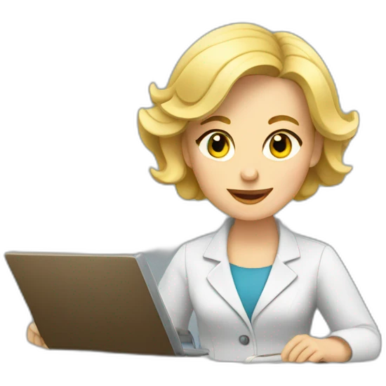 blond female genealogist conducting research emoji