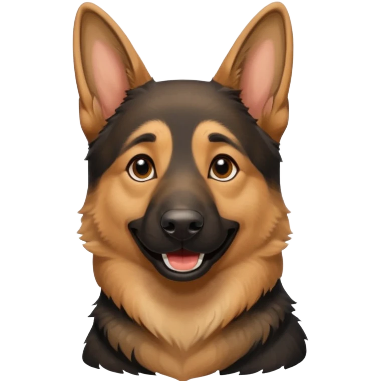 German shepherd smiling  emoji