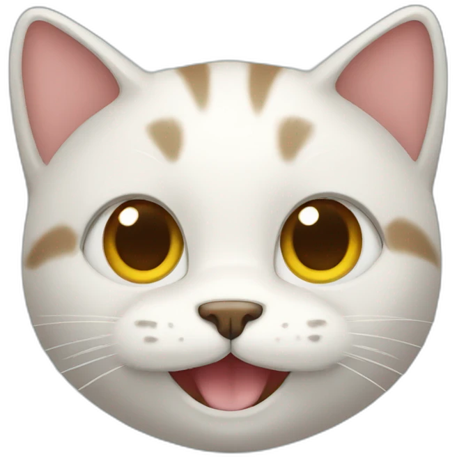 A cat With a huge smiling face emoji