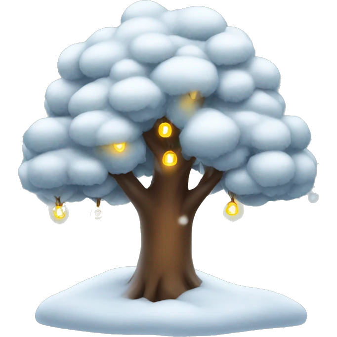 Tree with snow and lights  emoji