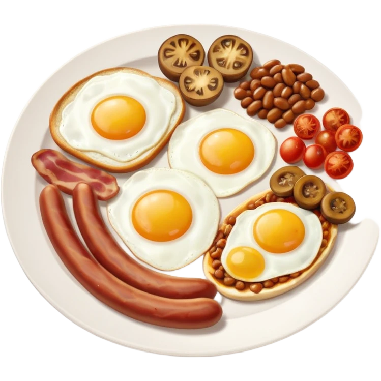 English Breakfast: Plate with eggs and bacon













 emoji