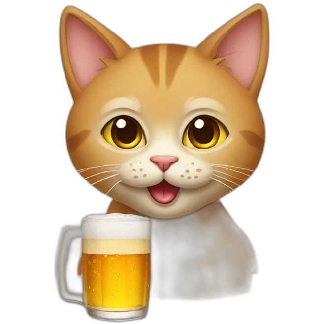 Cat drink beer emoji