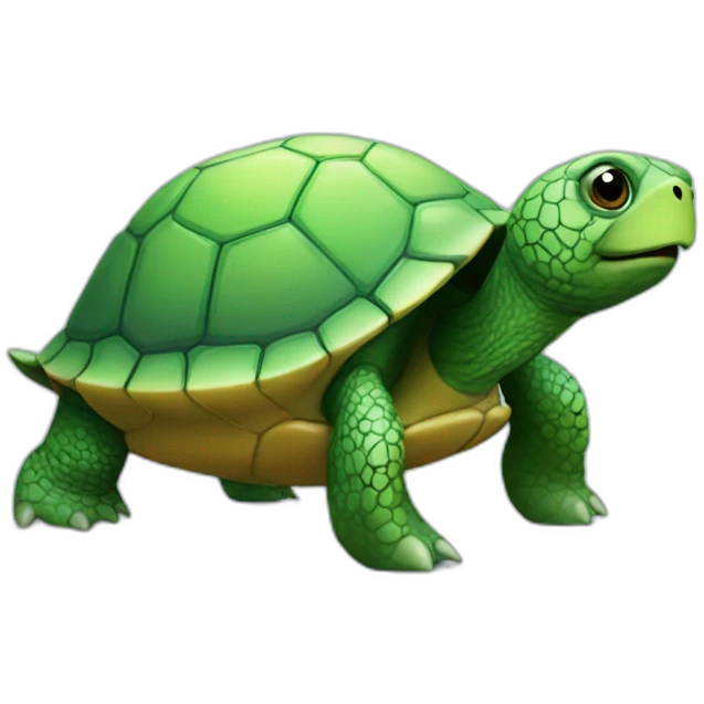 Turtle with a green egg on it'sback emoji
