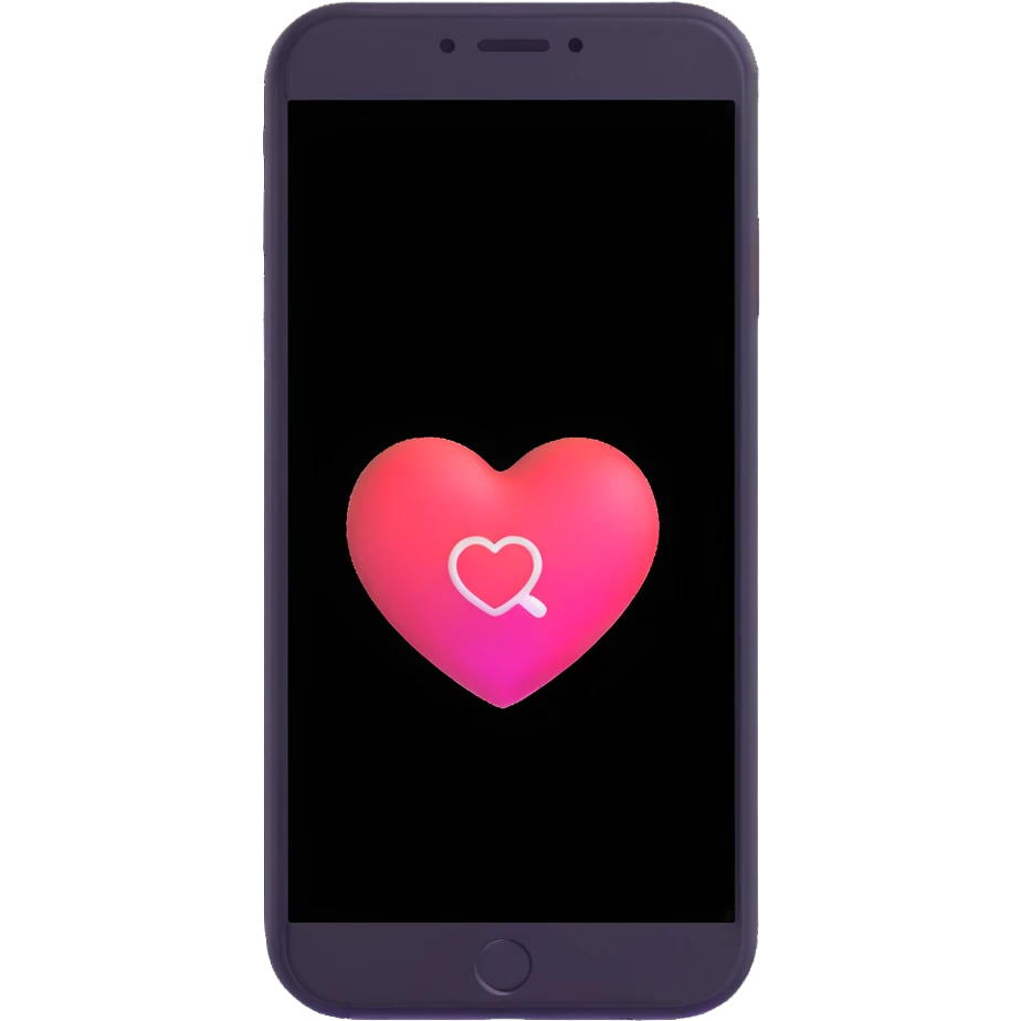 phone with an Instagram-like heart notification popping out emoji
