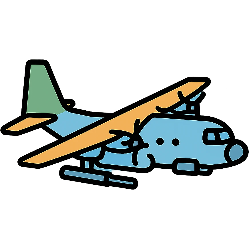 AC-130 gunship military aircraft with visible cannons and weapons emoji