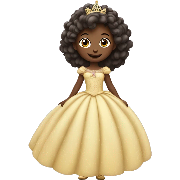 criança branca de 4 anos vestida de princesa com nome Julia emoji