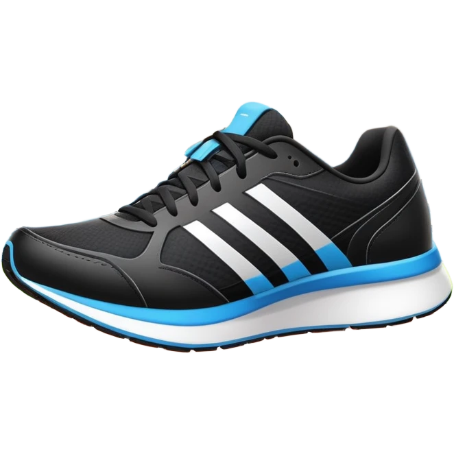 Running shoes placed on a professional track, ready for a sprint. The vibrant background features a stadium with cheering fans, a bright blue sky, and a digital timer displaying race time. Motion lines emphasize speed and energy. Transparent background highlights the athletic spirit. emoji