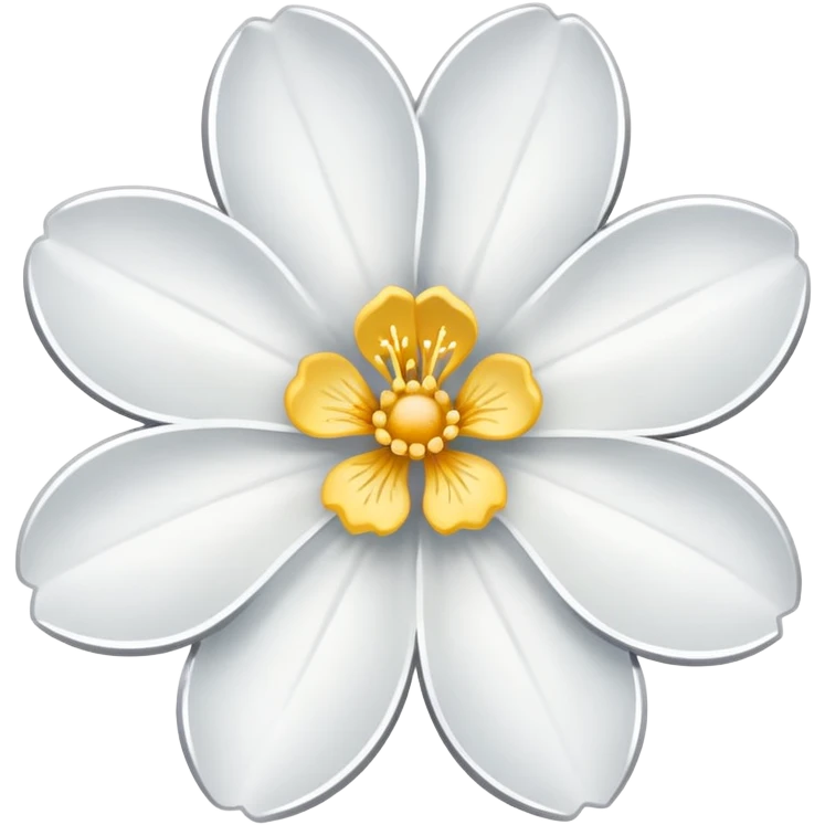 white sakura with a silver outline emoji