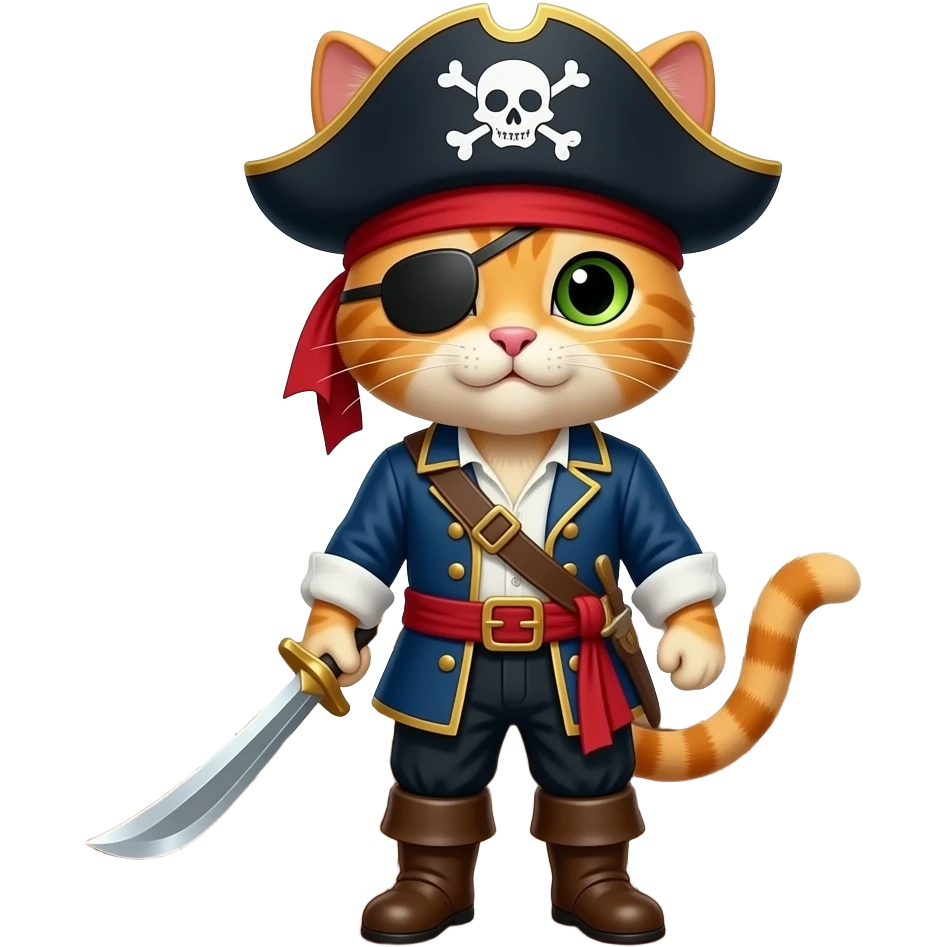 Make it make a cat be a pirate emoji