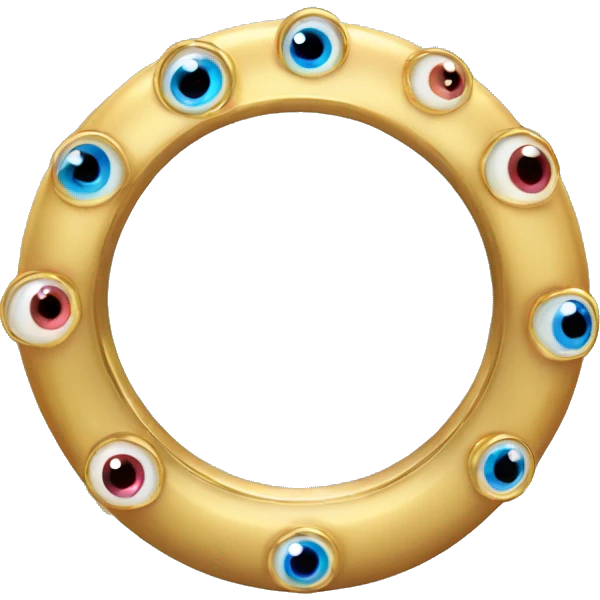 very thin gold ring studded with eyeballs emoji