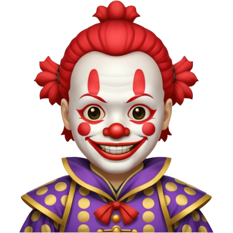 clown, wearing japanese samurai custome emoji