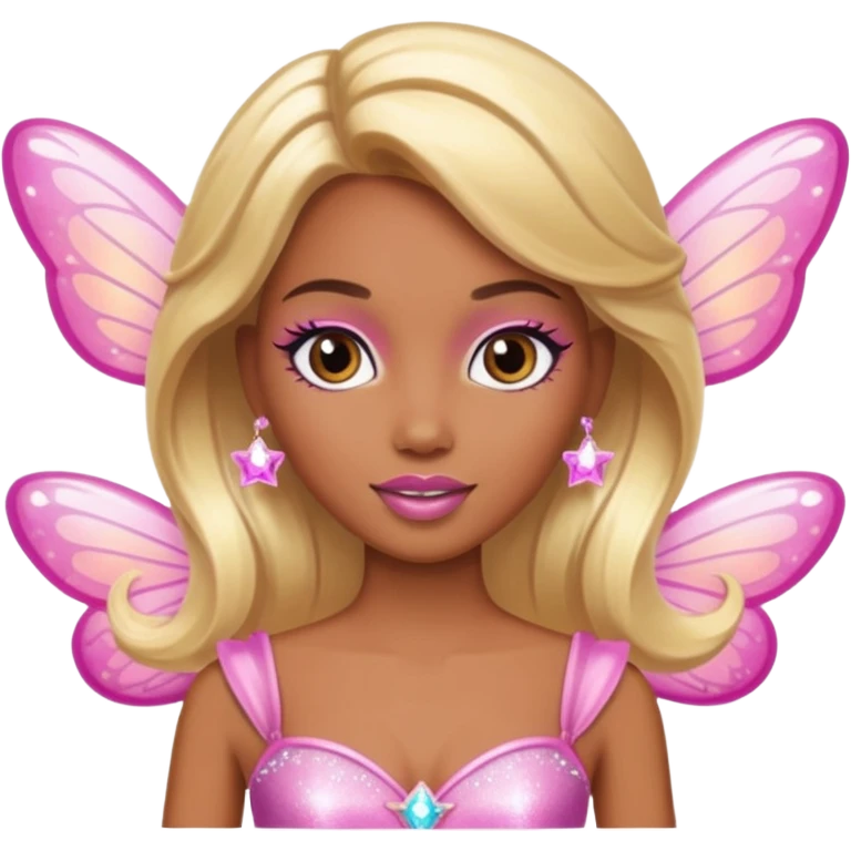 brown skin blonde barbie fairy  dust emoji
