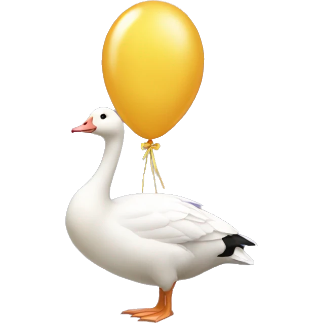 Goose with a bow and a whole ballon emoji