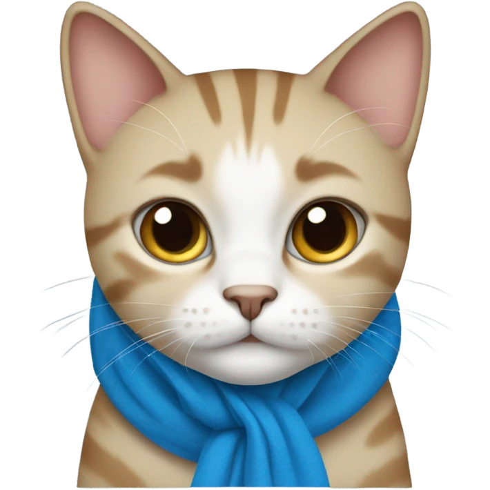 Cat wearing a blue scarf emoji