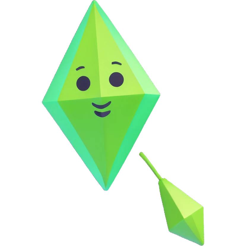 Sims character with green plumbob emoji