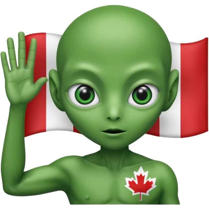 Aliens aluting Canadian flag emoji