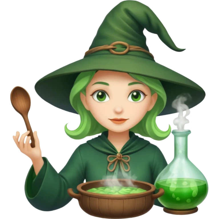 green witch cooking potion emoji
