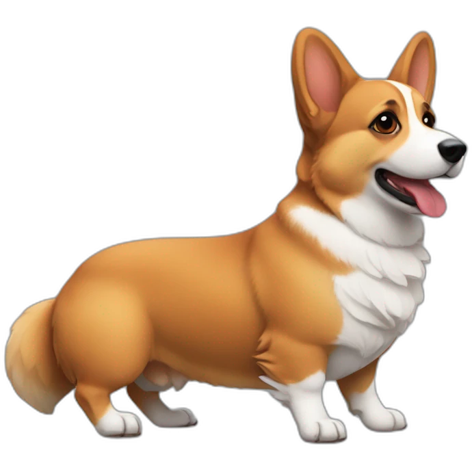 Corgi negro y ardilla roja emoji