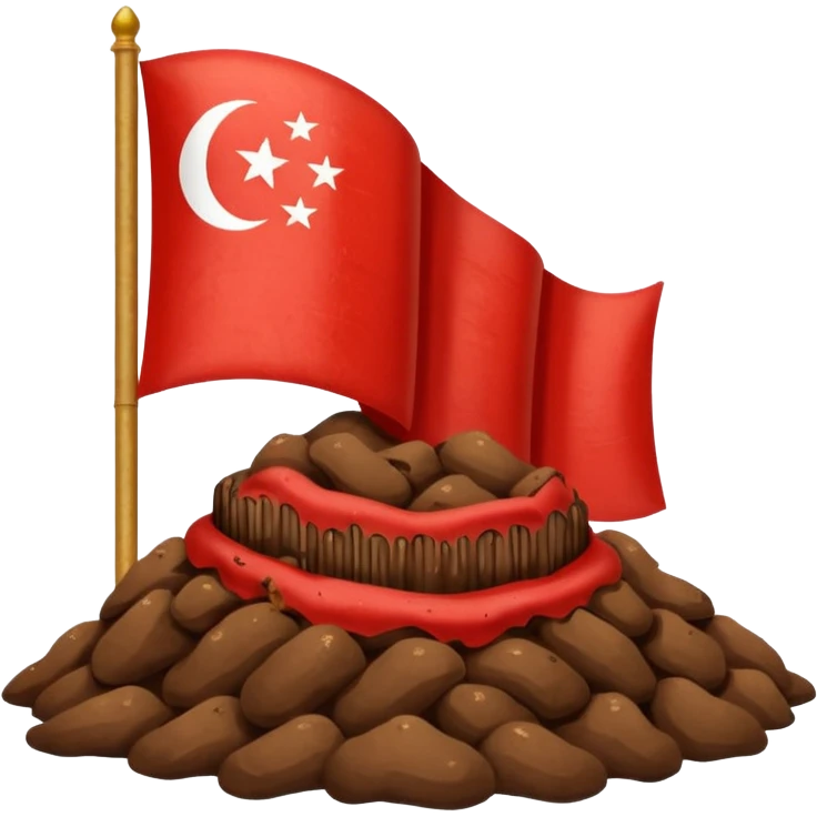 Indonesian flag but poop in middle emoji