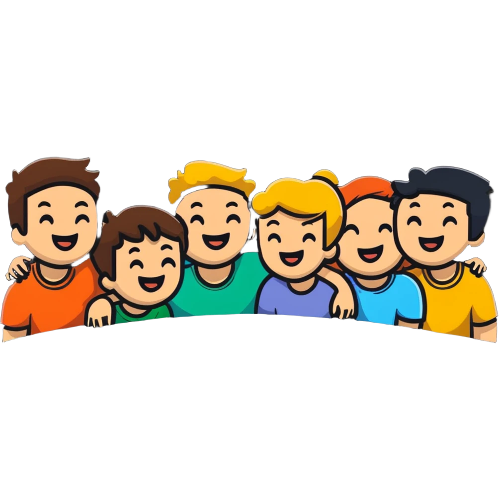 group of friends laughing together emoji