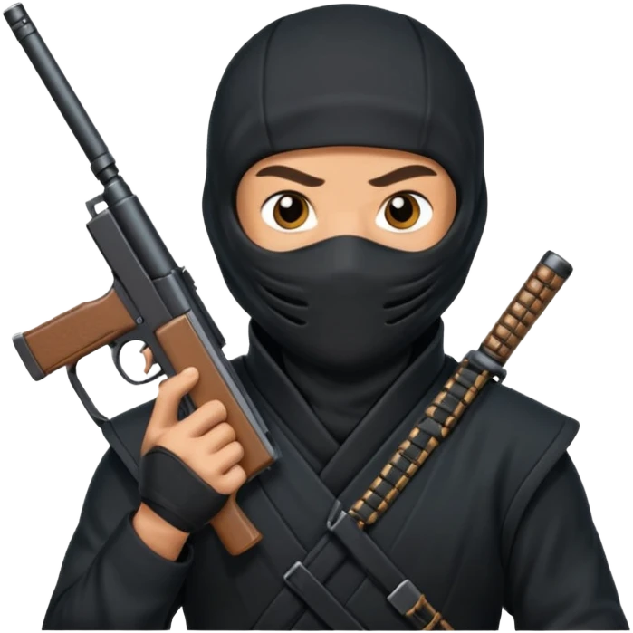 Ninja holding a gun emoji