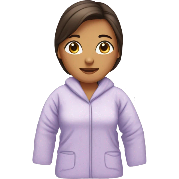mujer con pijama costurera emoji