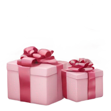Light pink Christmas gifts under a white Christmas tree  emoji