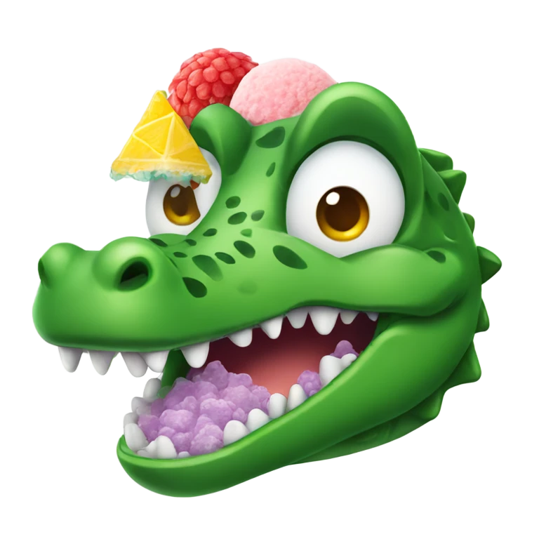 Alligator with shaved ice emoji