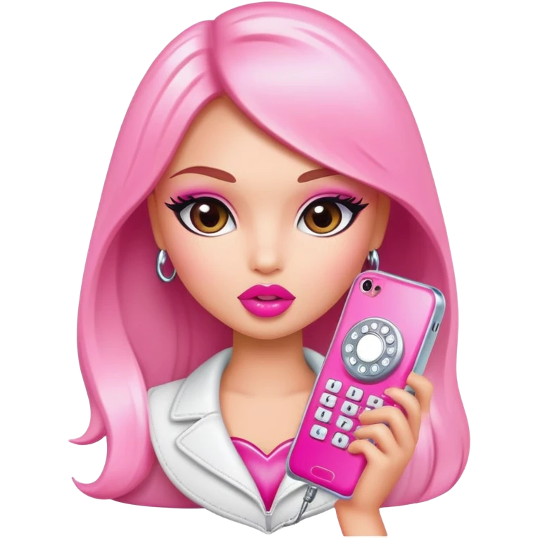 pink lips bratz phone emoji